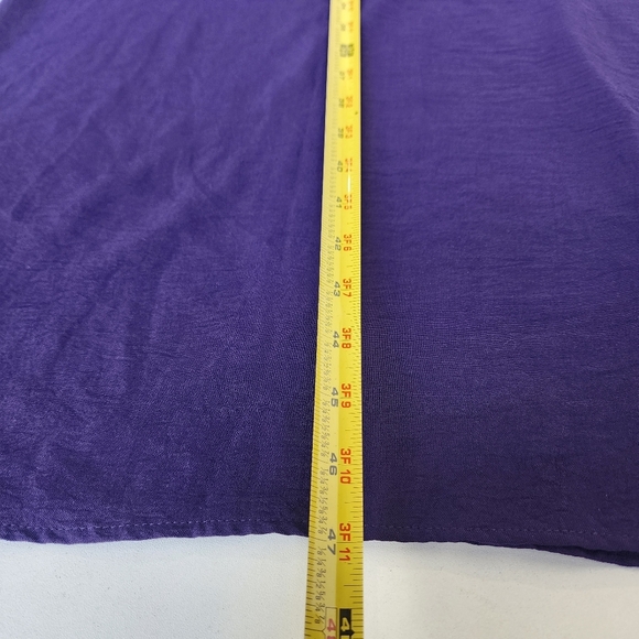 Connected Apparel Women's Purple Babydoll Boho Dress Puff Sleeve Pockets Sz 4 - Picture 10 of 12